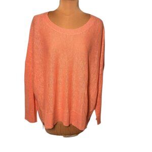 Eileen Fisher System Linen Sweater 1X Coral Pink Boxy Lightweight Top